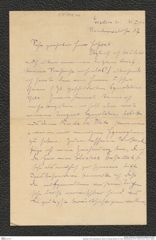 Nachlass Franz Steindachner, Brief von Georg Gerlach an Franz Steindachner (31.01.1910), Inv.Nr. 154.01, Seite 1